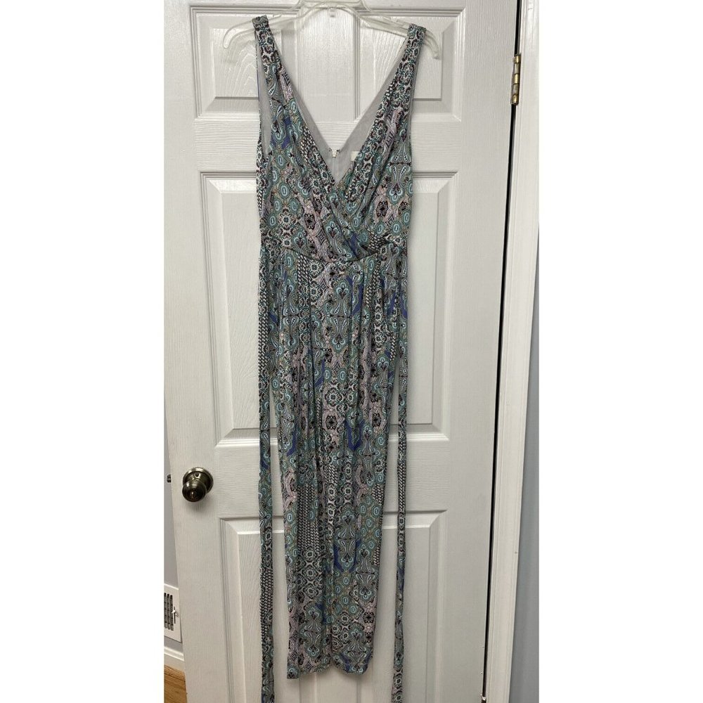 Anthropologie Elevenses Wrap Tie Front Jumpsuit Sleeveless Paisley Size S